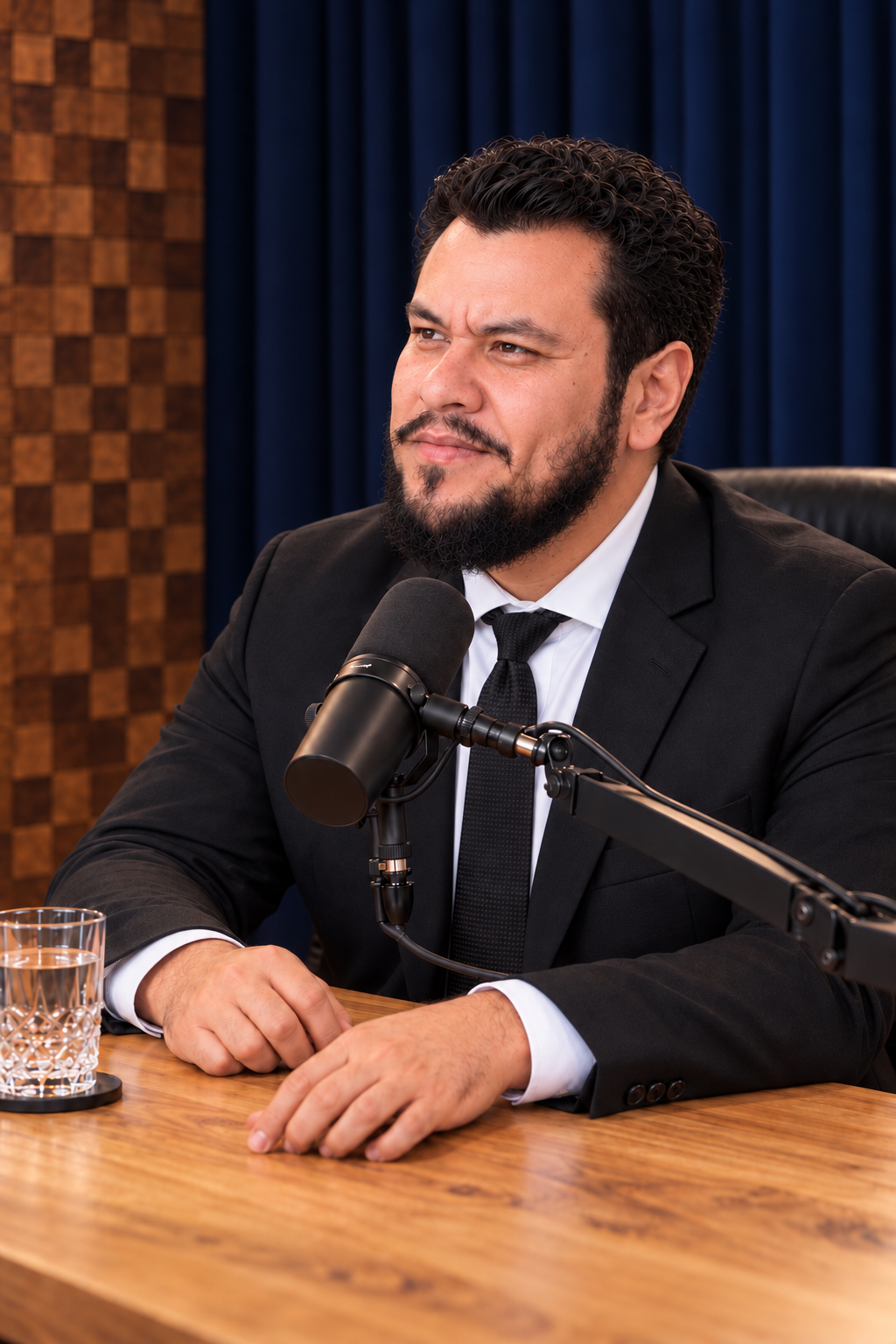 Porträt von Kin Levi in einem Podcaststudio